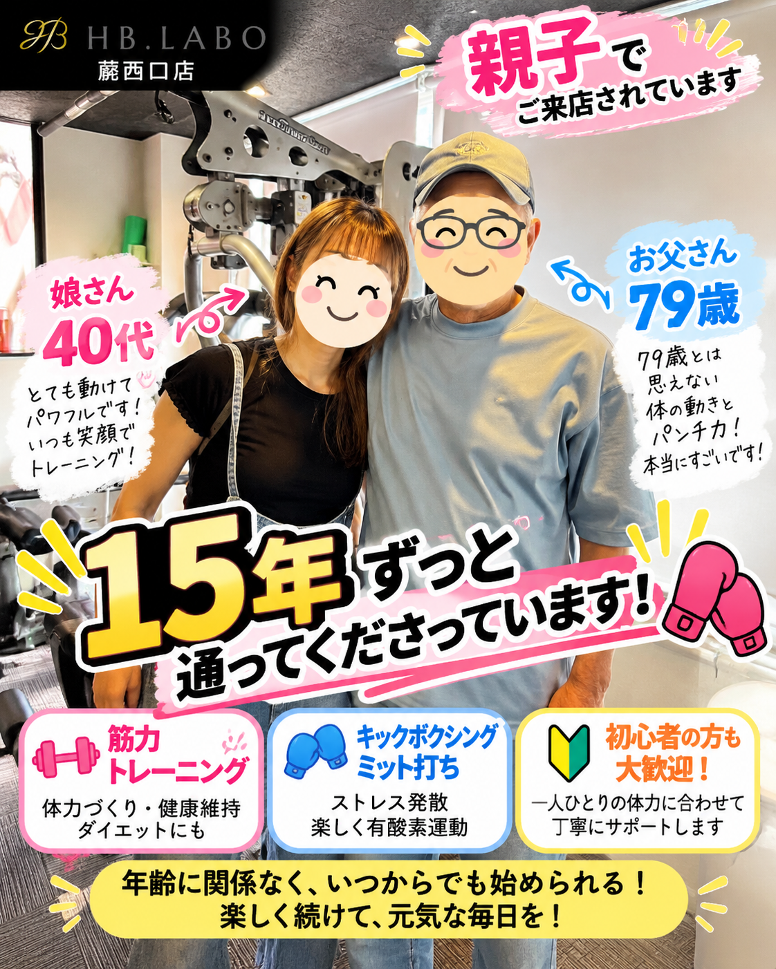 蕨のパーソナルジム HB.LABO蕨西口店 親子で15年トレーニング